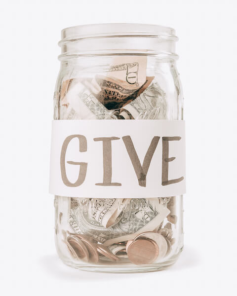 Jar labeled "give"